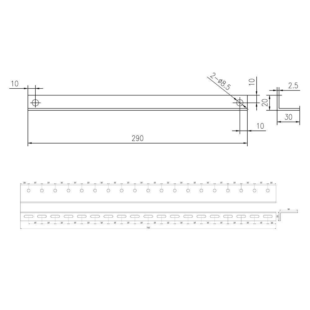 Solarmodulträger Neigungs-verstellbar 0-90° bis 712mm Modulbreite